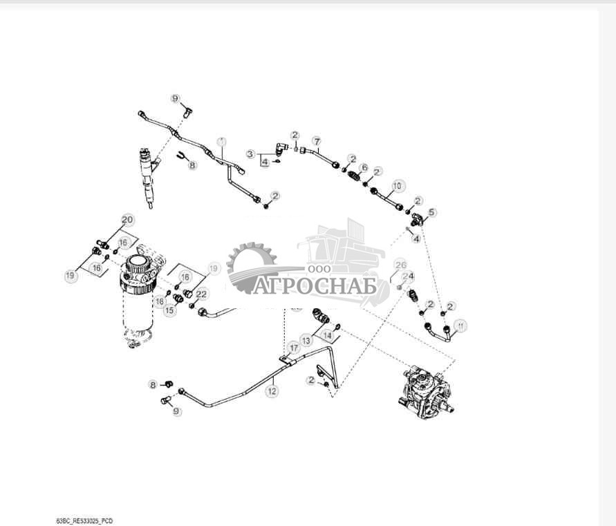 63BC Топливопроводы низкого давления 